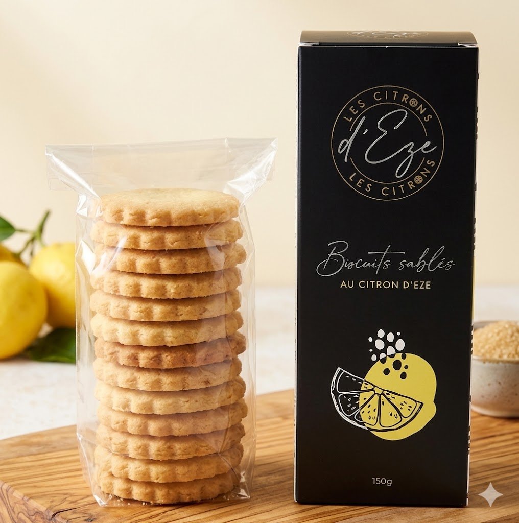 Boîte de biscuits sablés au citron d'Èze